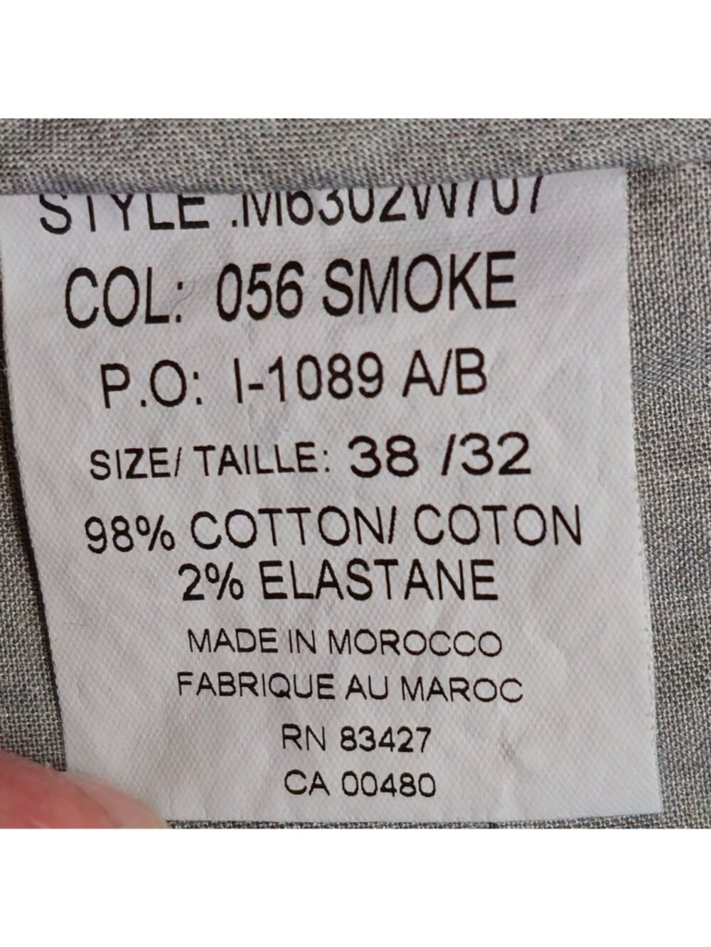 Vintage Williams & Kent Corduroy Pants 38x32 Blue Gray Straight Leg Slacks 90s - Picture 5 of 9